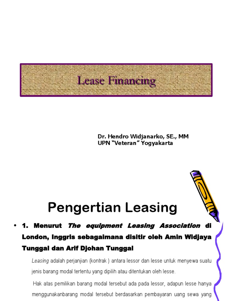Leasing - MateriUPN YK | PDF | Pengelolaan Keuangan & Uang | Hukum