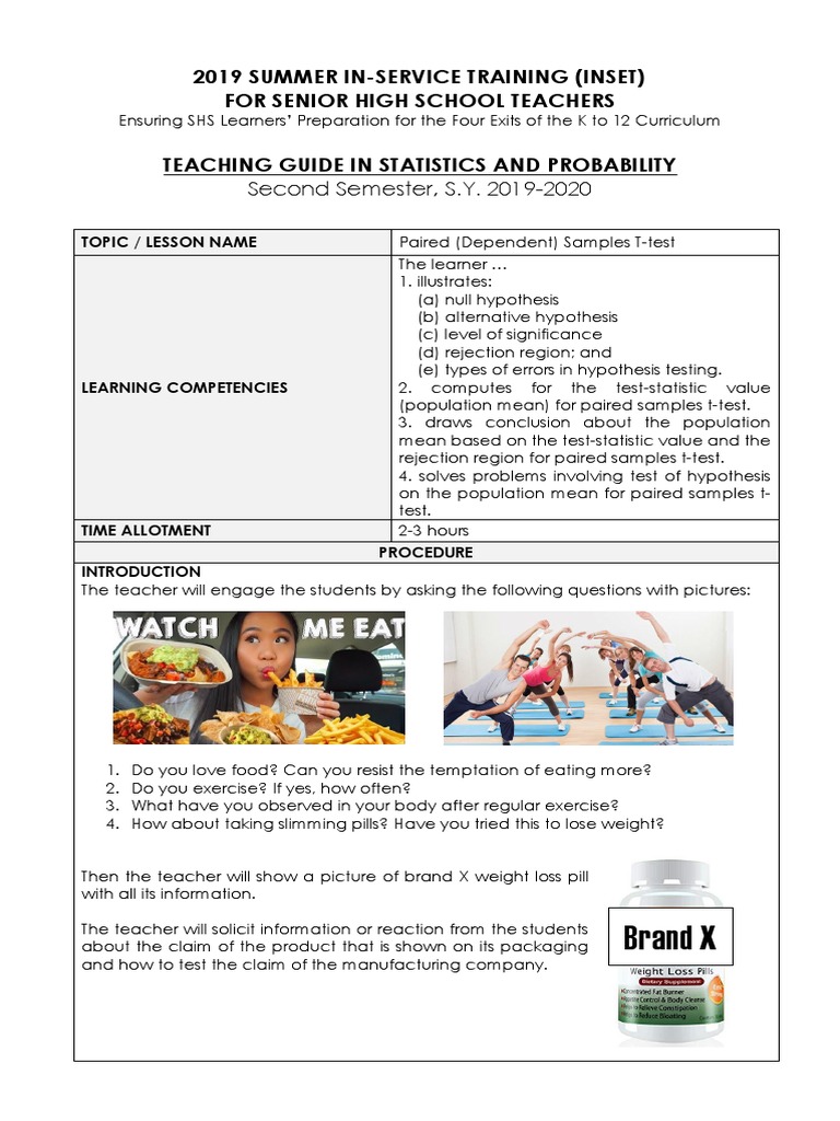 Teaching Guide Statistics And Probability Pdf Statistical