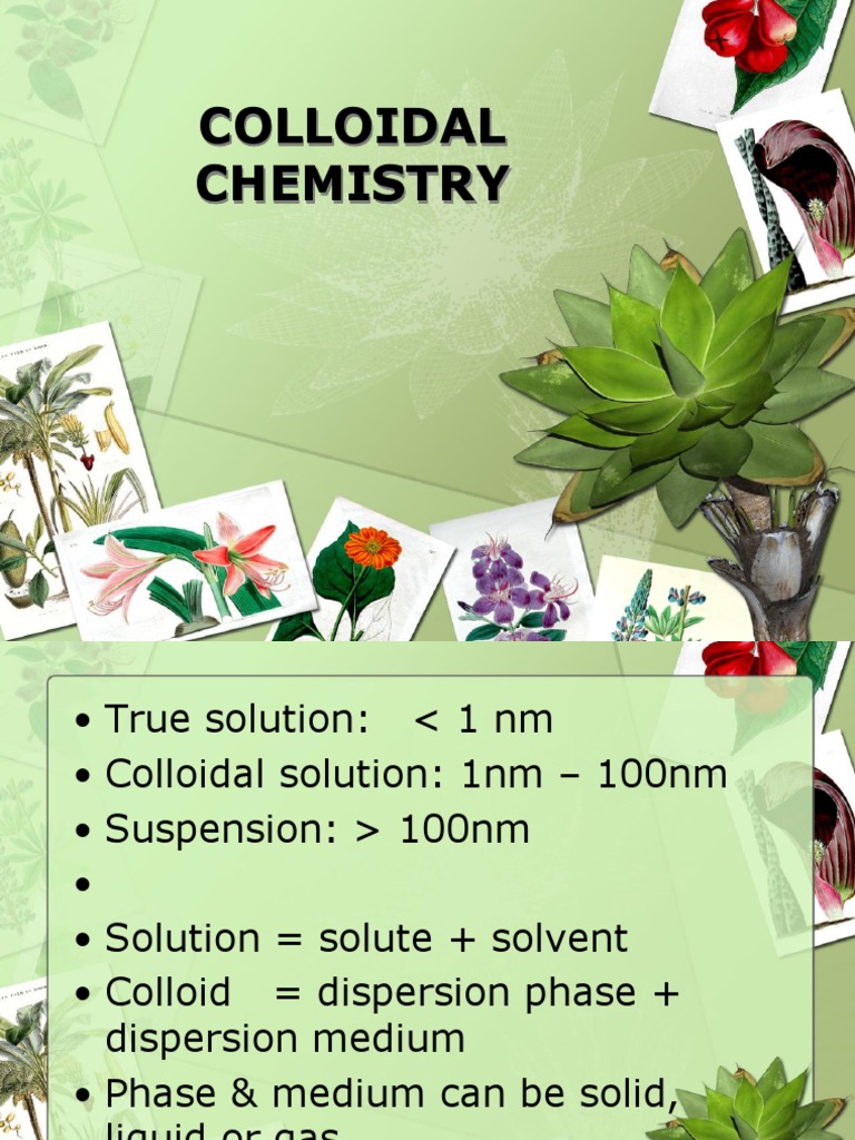 Understanding Colloidal Chemistry Basics | PDF | Cooking, Food & Wine