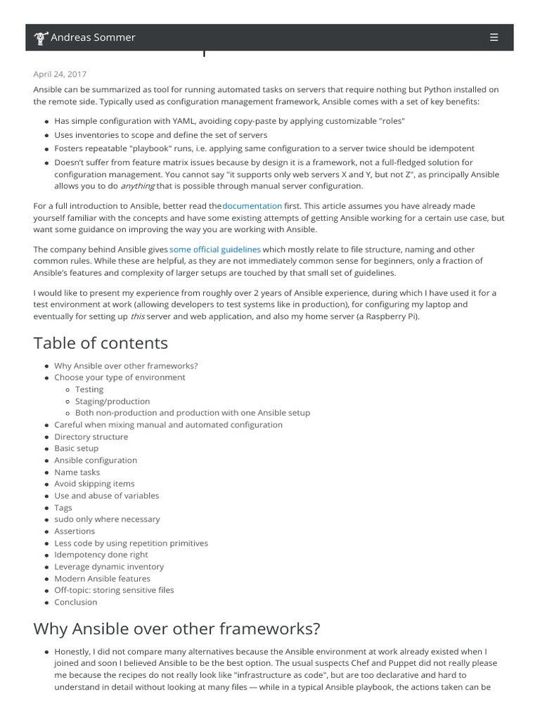 Ansible Best Practices Guide | PDF | Scope (Computer Science) | Databases