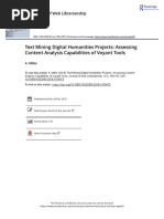 Text Mining Digital Humanities Projects Assessing Content Analysis Capabilities of Voyant Tools