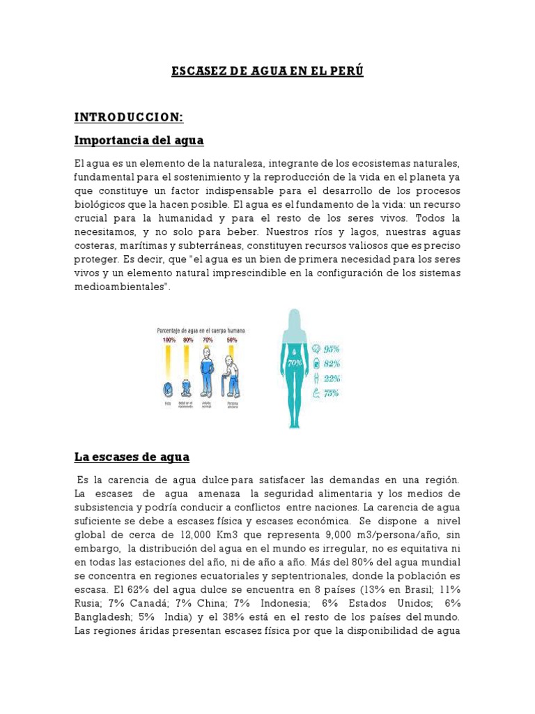 Escasez de Agua en Perú: Causas y Consecuencias | PDF | La ...