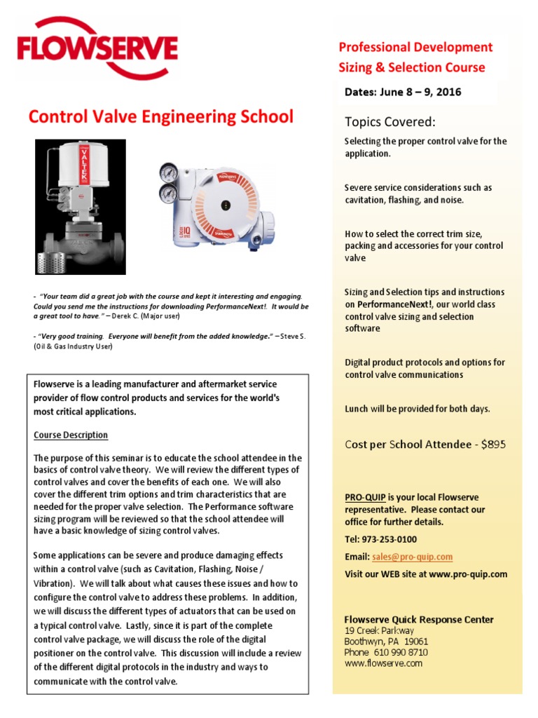 Control Valve Engineering School Overview | PDF | Valve | Engineering