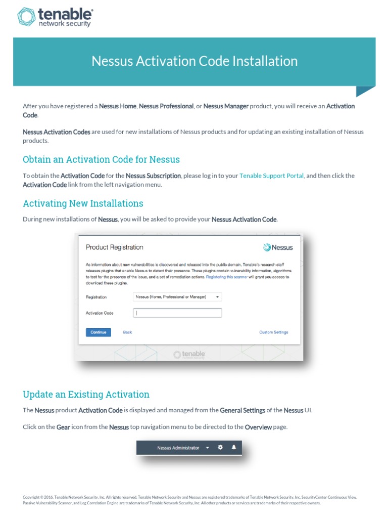 Nessus Activation Code Installation PDF PDF System Software Computing