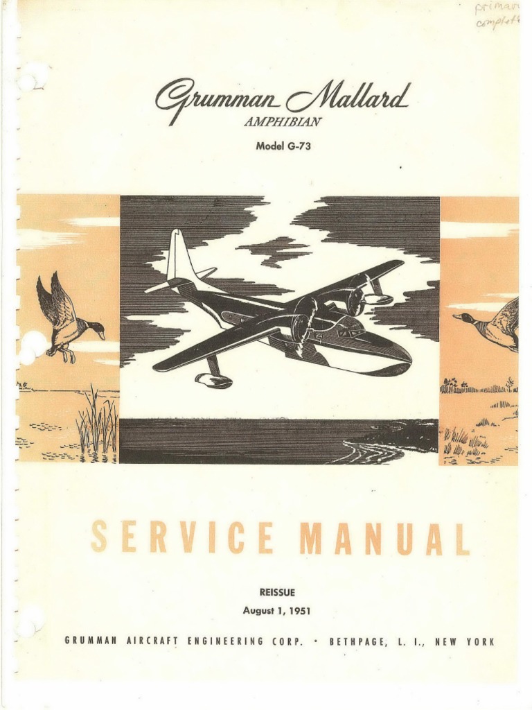 Grumman Mallard Model G-73 Service Manual PDF | PDF | Landing Gear