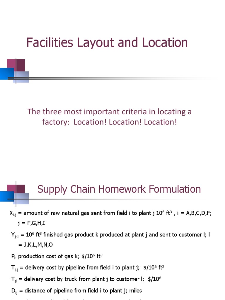 Optimal Factory Layout and Location Strategies | PDF | Distance ...