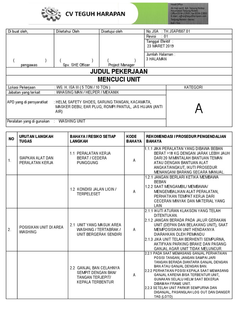 Jsa Washing Unit PDF