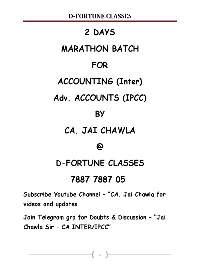 Accounting Classes for CA Inter/IPCC | PDF | Deferred Tax | Depreciation