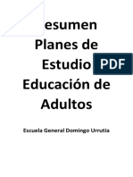 Resumen Planes de Estudio Educación de Adultos