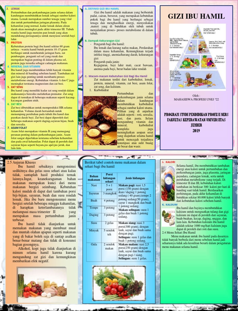 Contoh Leaflet Gizi Pada Ibu Hamil Download File Guru