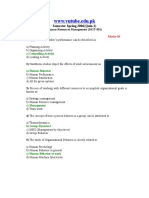 HRM 06 Quiz 01 Solution