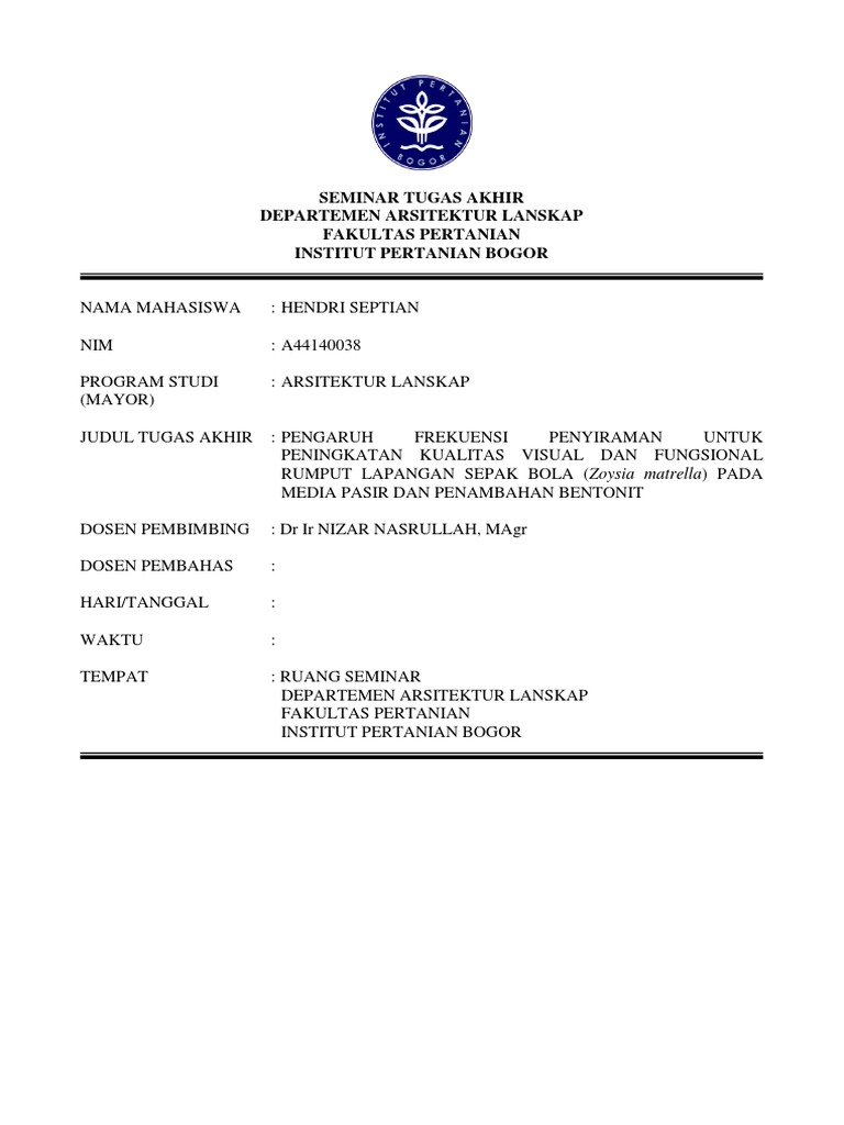 Judul Skripsi Arsitektur Lanskap Ide Judul Skripsi Universitas