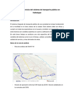 Análisis de Servicio Del Sistema de Transporte Público