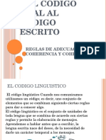 Del Código Oral Al Código Escrito, Reglas de Adecuación, Coherencia y Cohesión