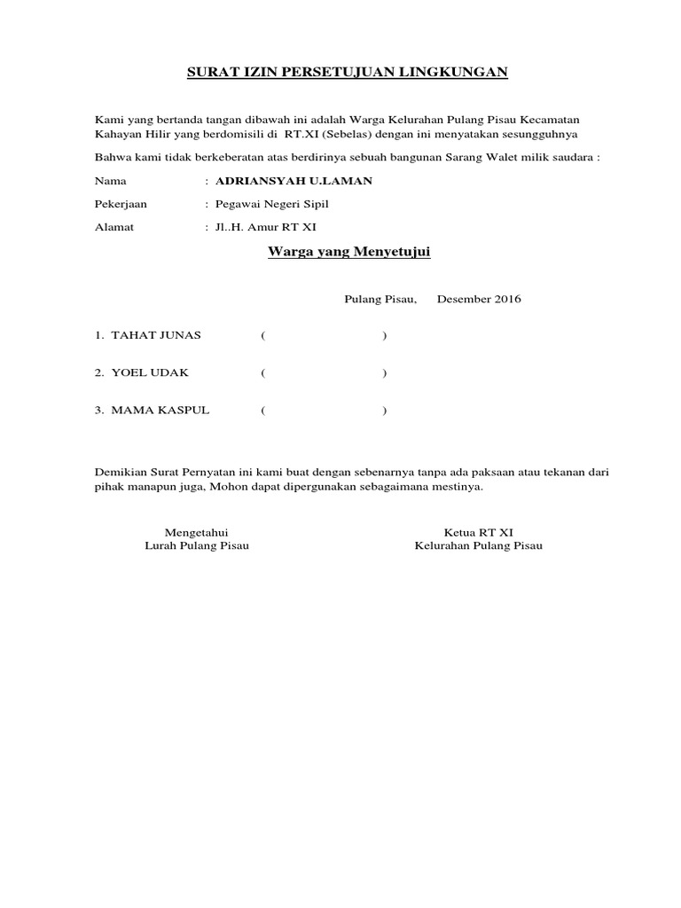 Surat Izin Warga