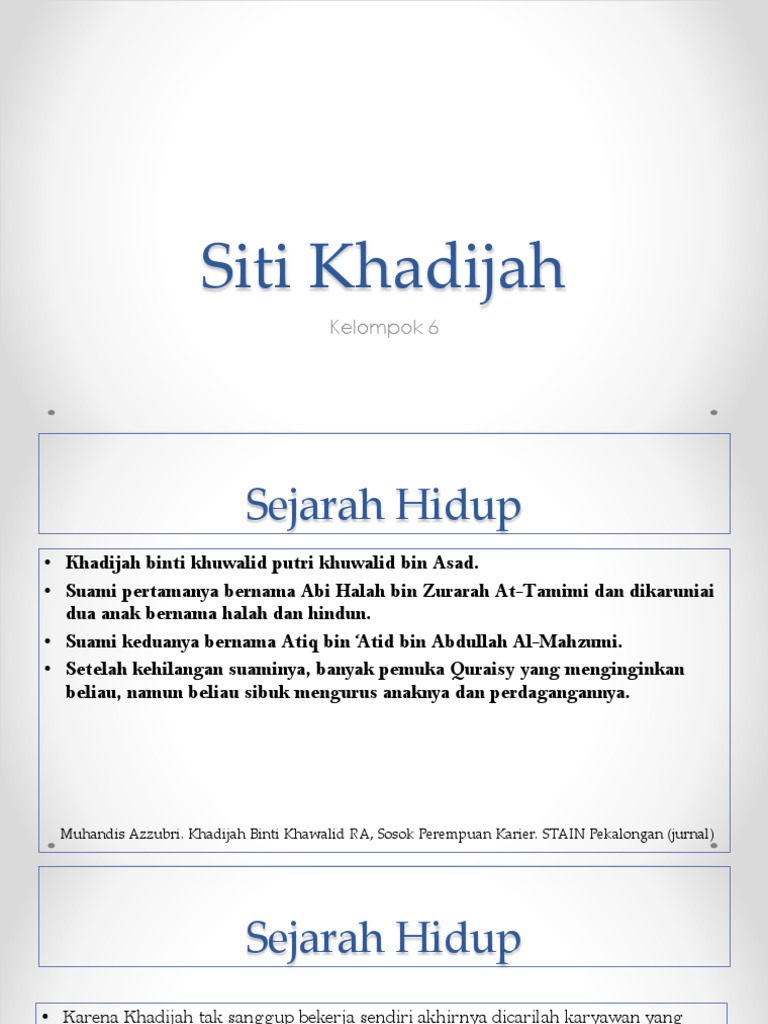 Siti Khadijah Pdf