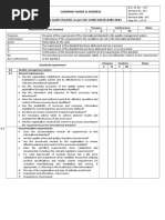 Company Name & Address Internal Audit Checklist As Per ISO 13485:2003/13485:2003