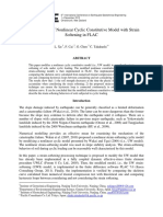 Implementation of Nonlinear Cyclic Constitutive Model With Strain Softening in FLAC