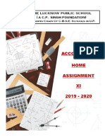 Holiday Homework Class XI Accountancy PDF
