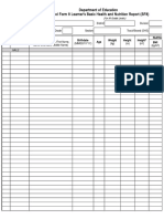 School Form 8 SF8 Learner Basic Health and Nutrition Report 1