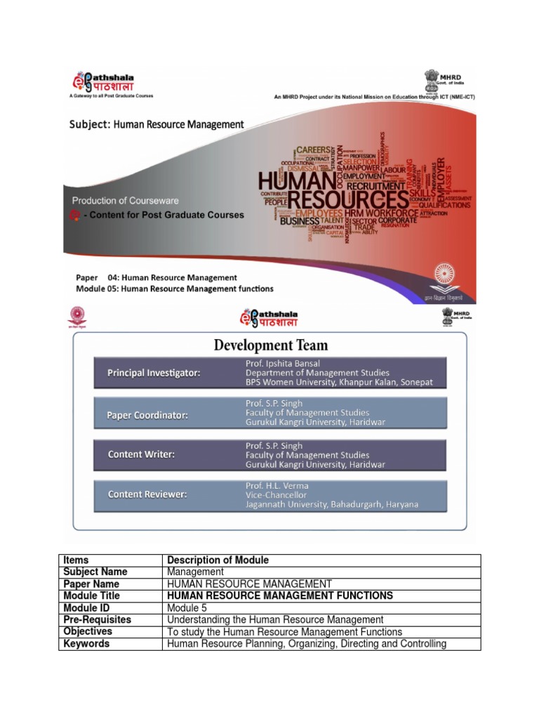 Module 5 Q1 HRMfunctions | PDF | Human Resource Management | Employment