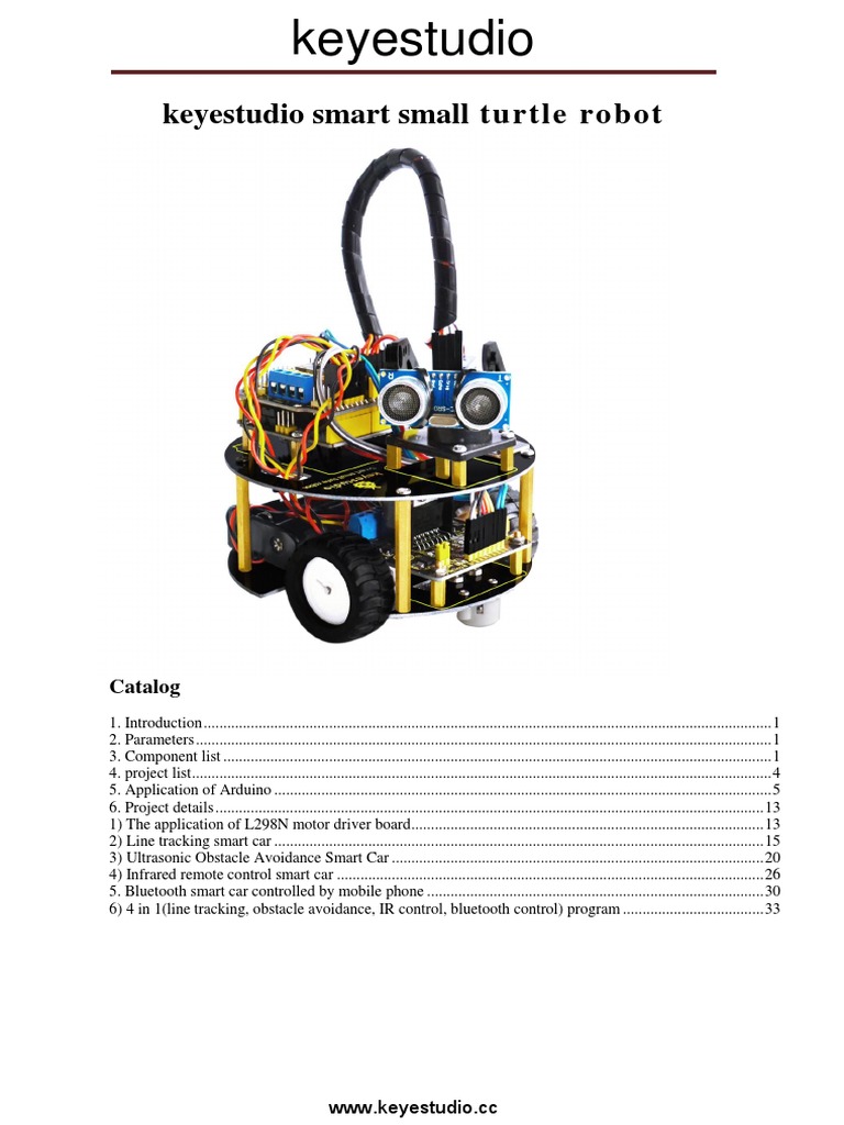 Keyestudio Smart Turtle Robot Guide | PDF | Bluetooth | Arduino