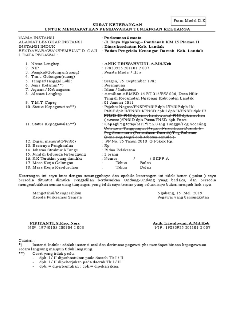 Form Model D | PDF | Hukum