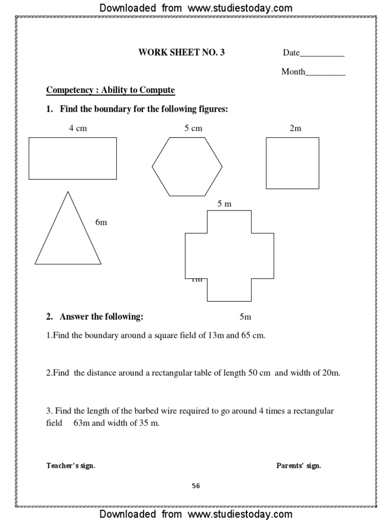 CBSE Class 4 Maths Revision Worksheet (78)Fields and Fences (3)
