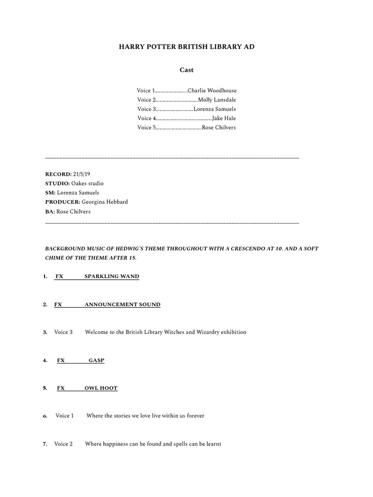 Harry Potter Script-2 | PDF