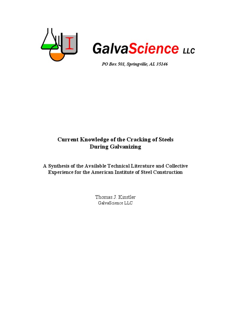 Current Knowledge of The Cracking of Steels During Galvanizing PDF ...