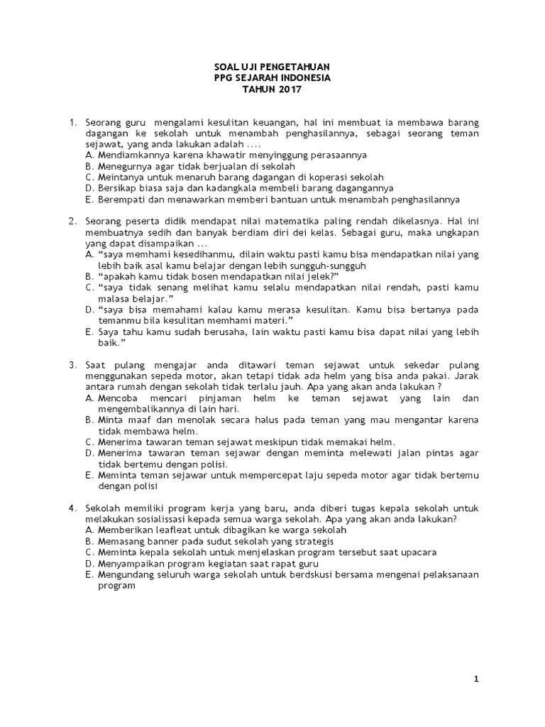 Soal Up Ppg 2017 Imam Muslim