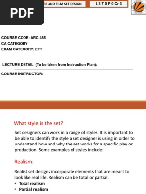 Set Design Terminology