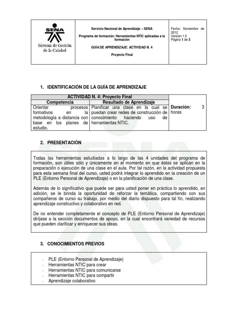 Guía de Aprendizaje Unidad 4 PDF | PDF | Tecnología de información y ...