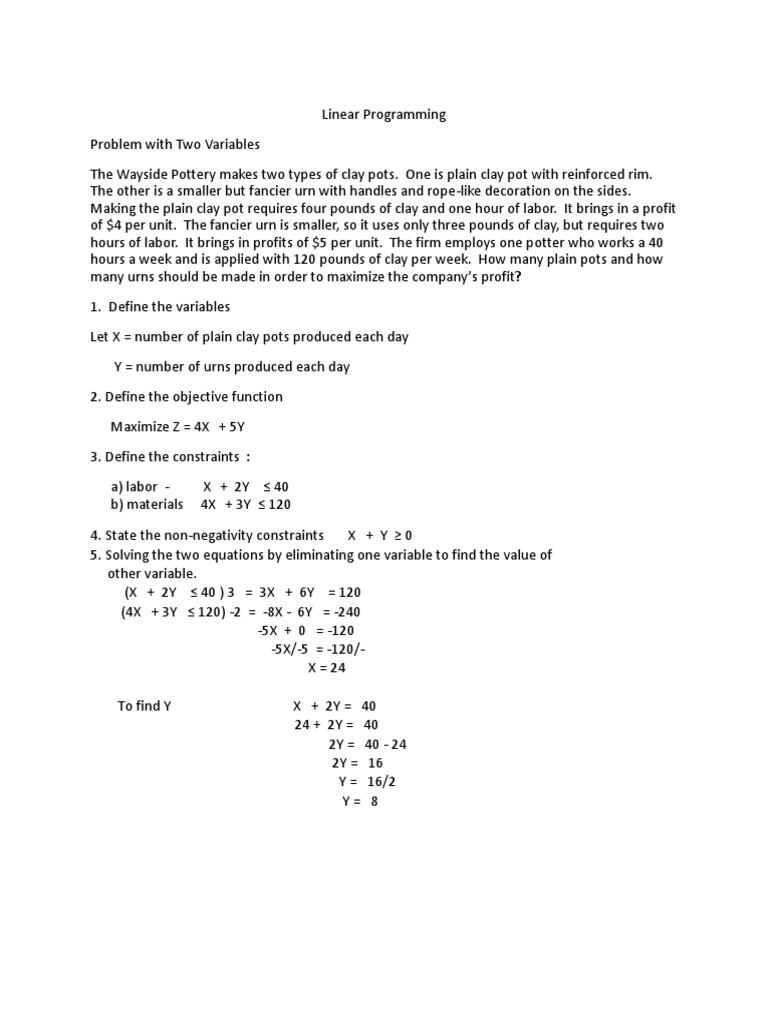 Linear Programming | Download Free PDF | Mathematical Optimization ...