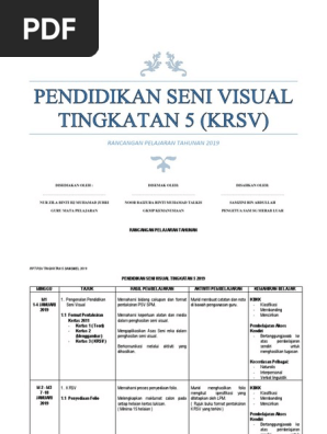 Rpt Pendidikan Seni Visual Tingkatan 5 2019 Pdf