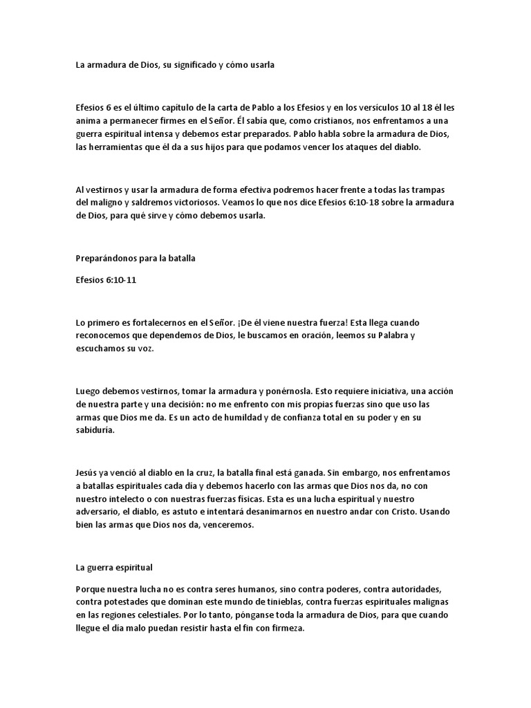 La Armadura de Dios | PDF | Cristo (título) | Fe