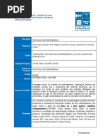 Poéticas Contemporâneas - Profa. Sylvia Cyntrão