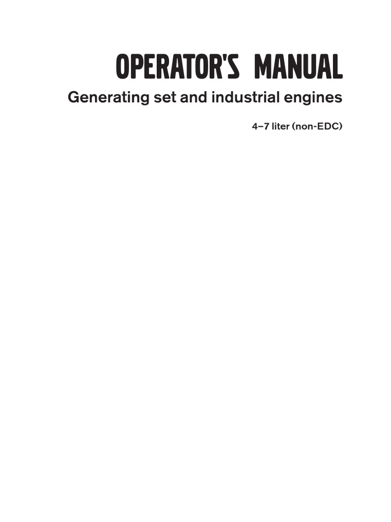 Operators Manual D5-D7 (Non-EDC) | PDF | Turbocharger | Diesel Engine