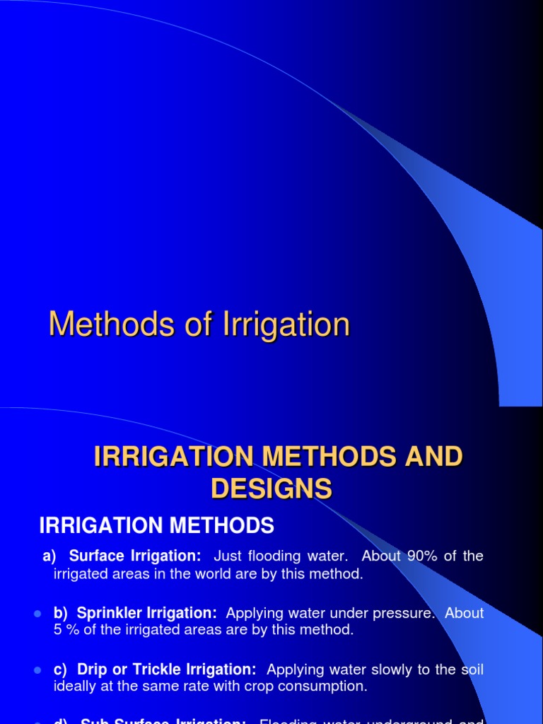 Methods of Irrigation PDF Irrigation Plough