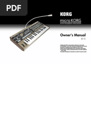 Microkorg Manual Pdf Synthesizer Sound Technology