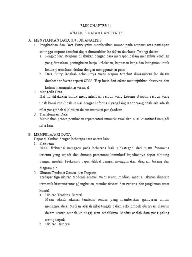 Analisis Data Kuantitatif Rmk Chapter 14 Pdf
