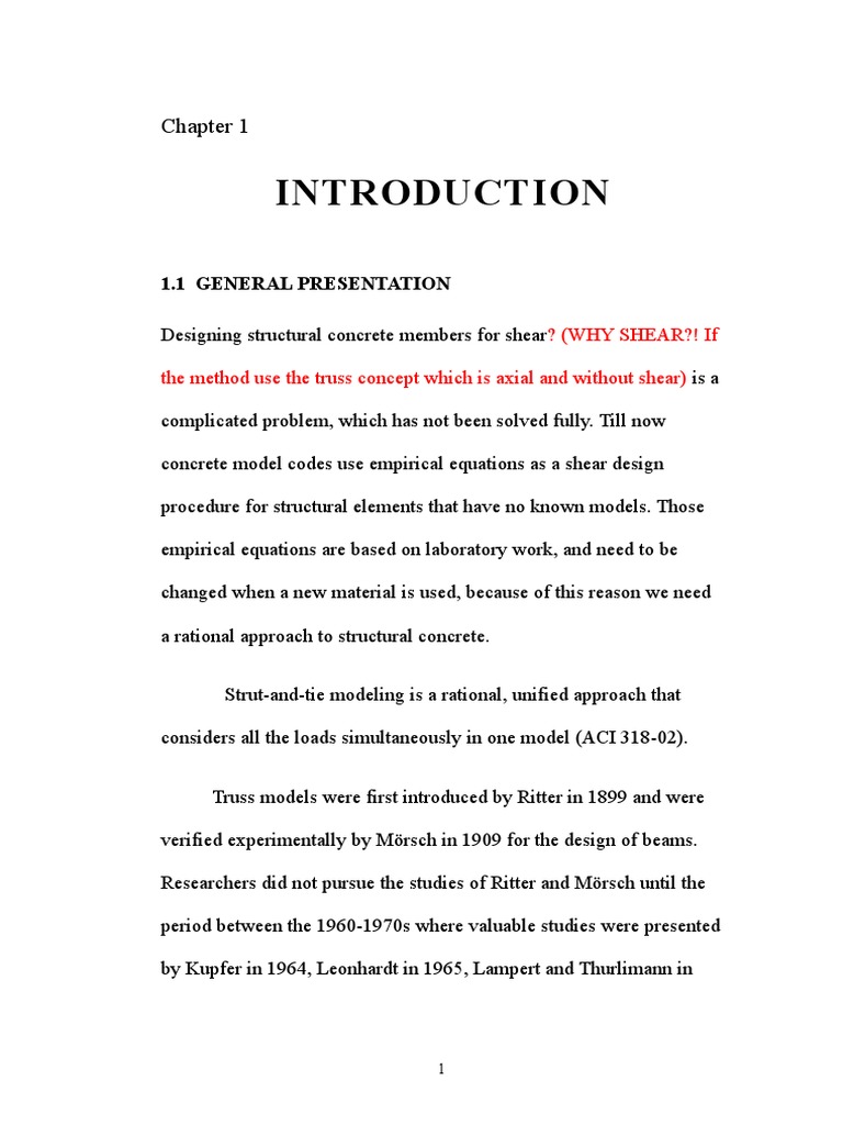 1.1 General Presentation: ? (Why Shear?! If The Method Use The Truss ...