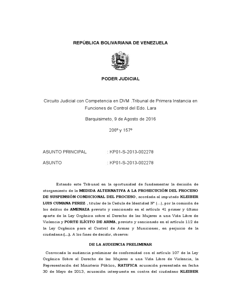 Minuta Auto Suspension Condicional Del Proceso | PDF | Derecho penal | Ley  procesal