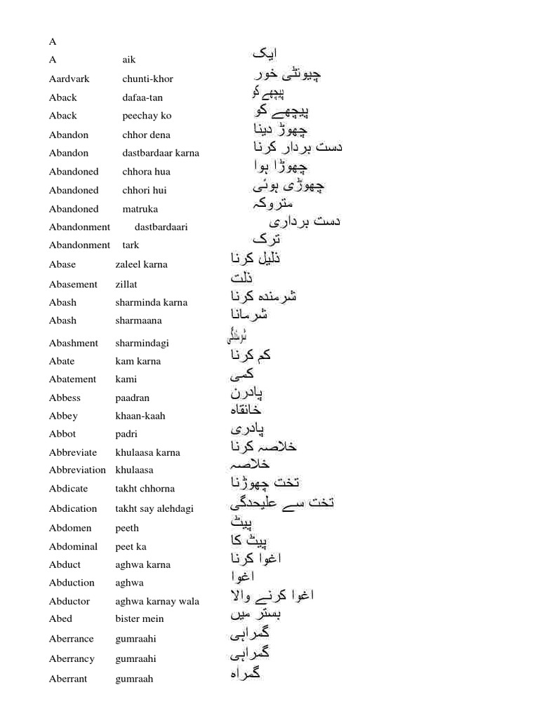 Concise English Urdu Dictionary Pdf Nature