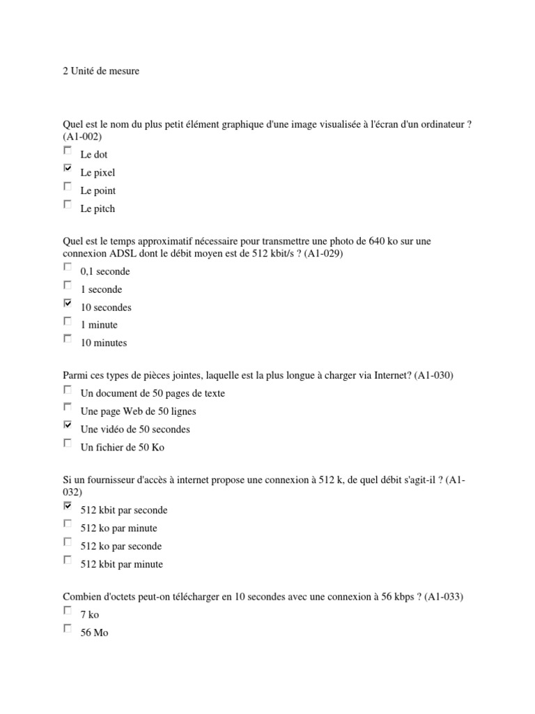 Combien De Ko Dans Un Mo 2 Unité de Mesure | PDF | Mémoire (informatique) | Données informatiques