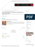 Introducing National Programming Aptitude Test - NPAT 2017 - GEC LIBRARY