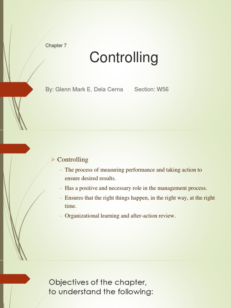 Understanding the Control Process in Management | PDF