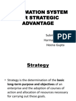Information System For Strategic Advantage: Submitted By: Harmanjeet Kaur Heena Gupta
