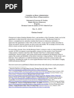 Testimony of Lawrence Norden Before the Committee on House Administration