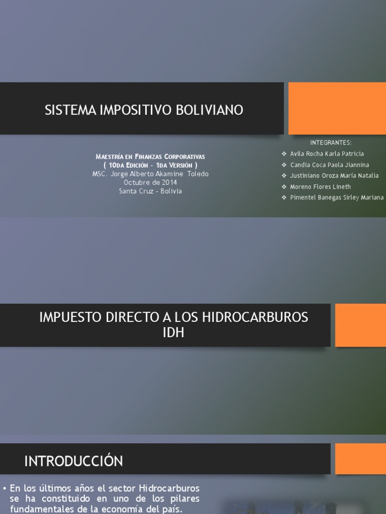 Impuesto Directo a los Hidrocarburos en Bolivia | PDF | Impuestos ...